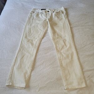 J Crew Toothpick Ankle Jeans Women's Size 28 White Skinny Lowrise